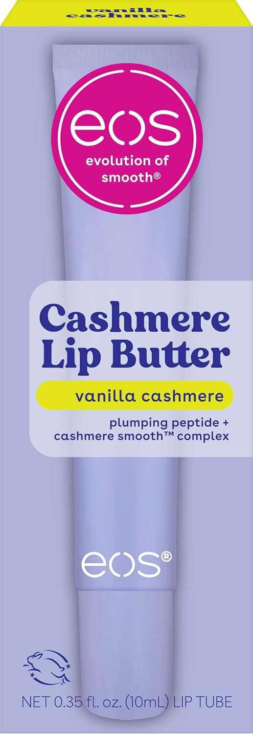 eos Cashmere Lip Butter – Vanilla Peptide Lip Moisturizer & Mask, 0.35 fl oz
