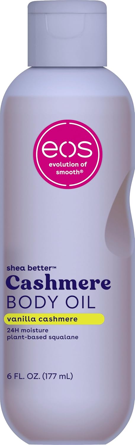 eos Cashmere Oil Vanilla – 24HR Moisture with Plant-Based Squalane for Soft, Smooth Skin, 6 fl oz