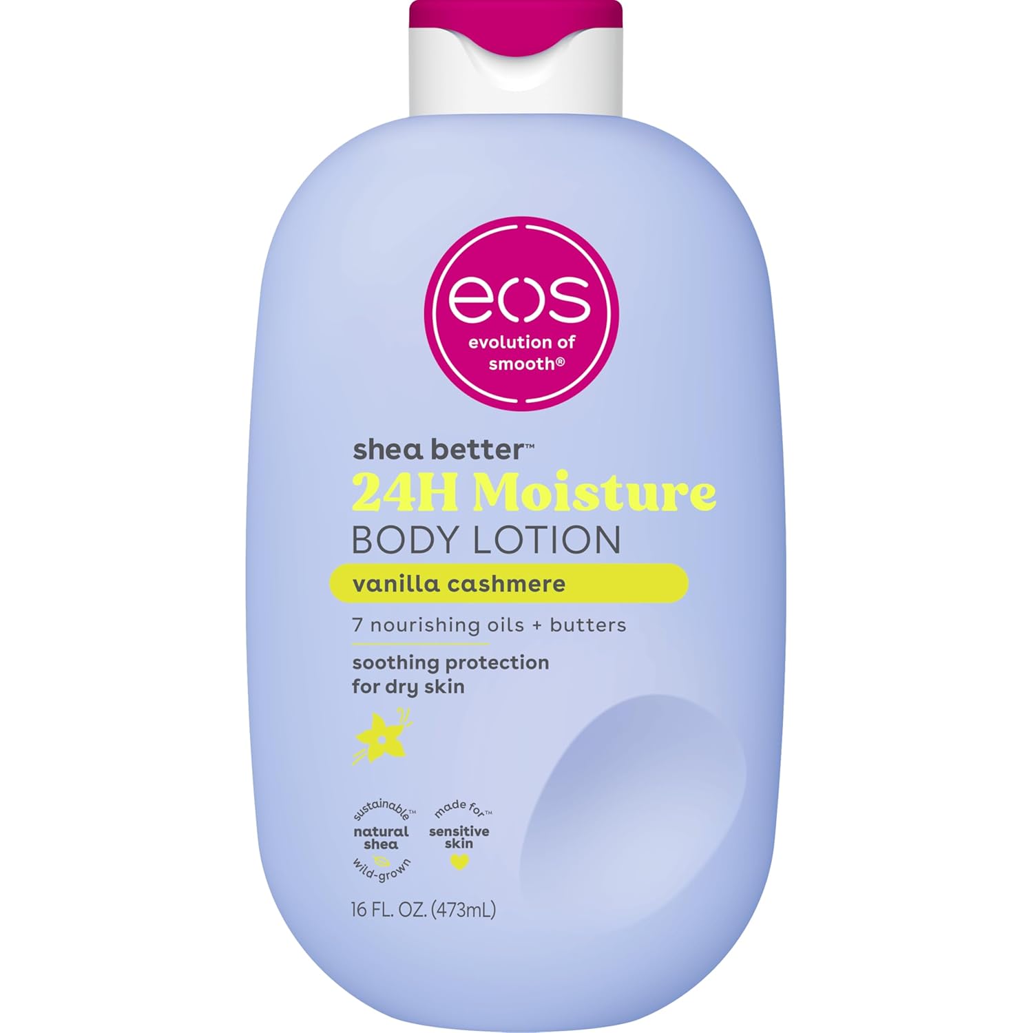 eos Shea Better Body Lotion – Fresh & Cozy, 24HR Moisture, Lightweight Non-Greasy, Vegan, 16 fl oz