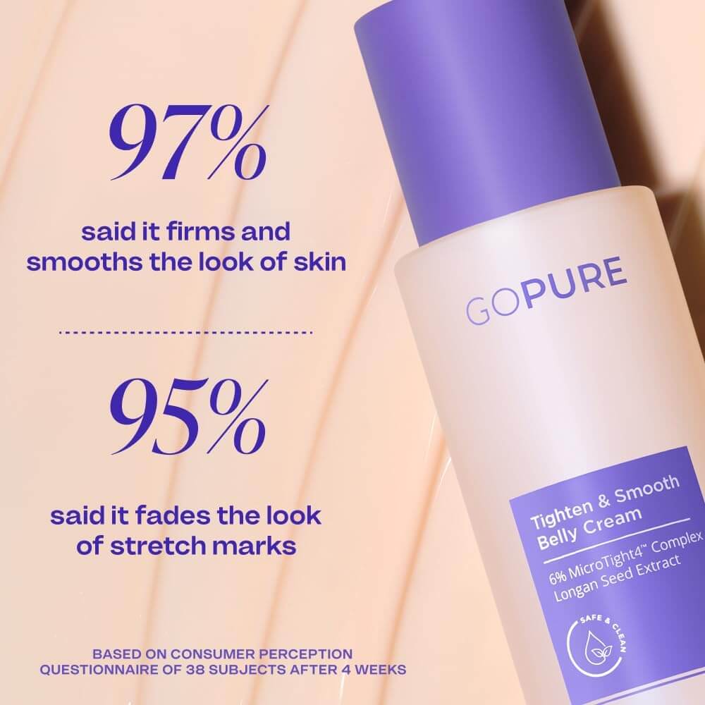 goPure Firming Belly Cream – Skin Tightening & Stretch Mark Body Cream, 4.25 fl oz