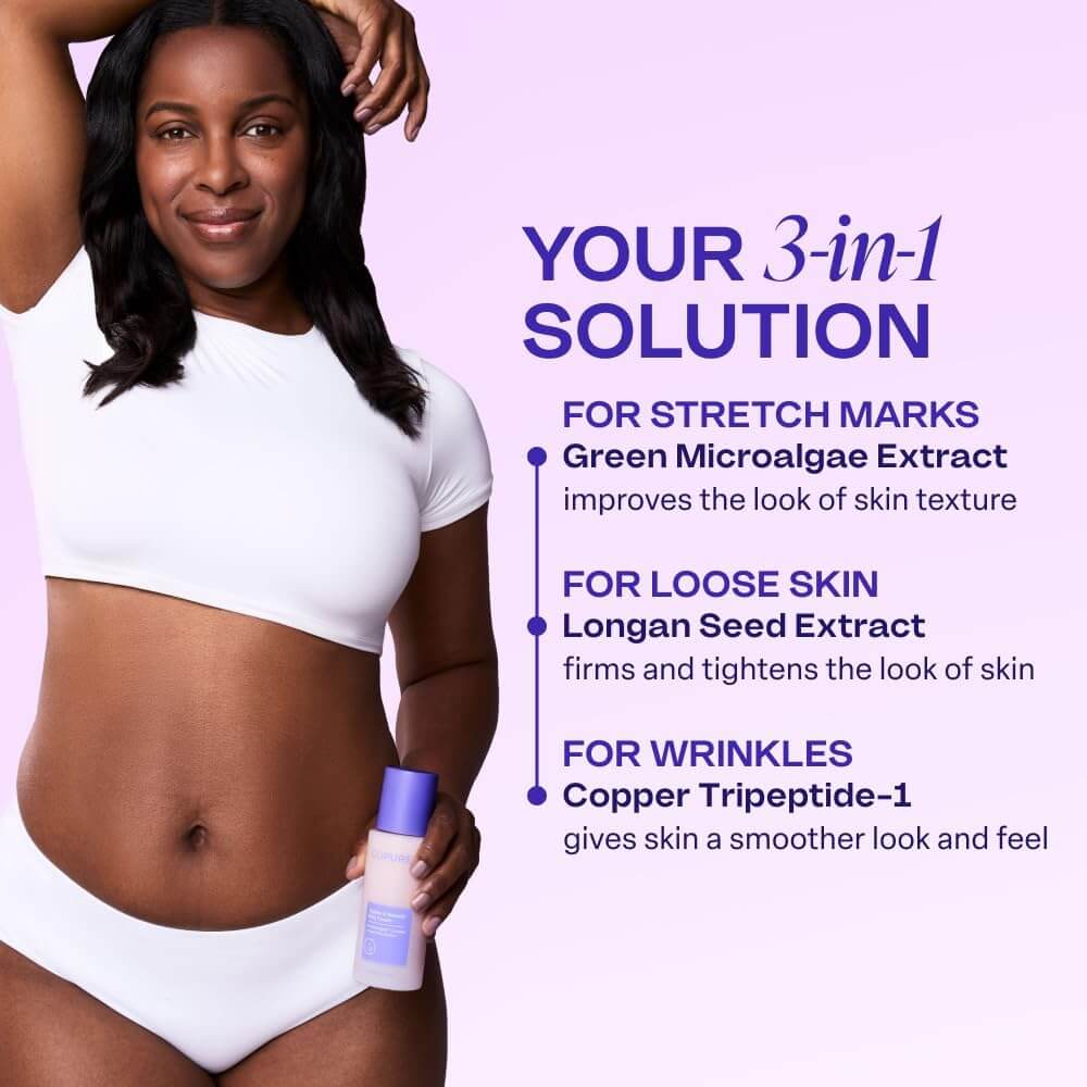 goPure Firming Belly Cream – Skin Tightening & Stretch Mark Body Cream, 4.25 fl oz